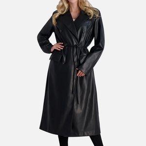 Avec Les Filles Faux Leather Trench